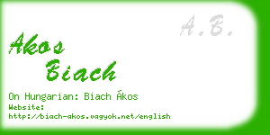 akos biach business card